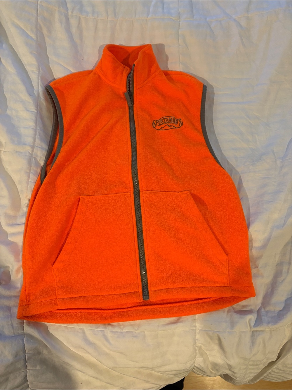 Hunter Orange Fleece youth Vest with Front Pockets- free shirt included